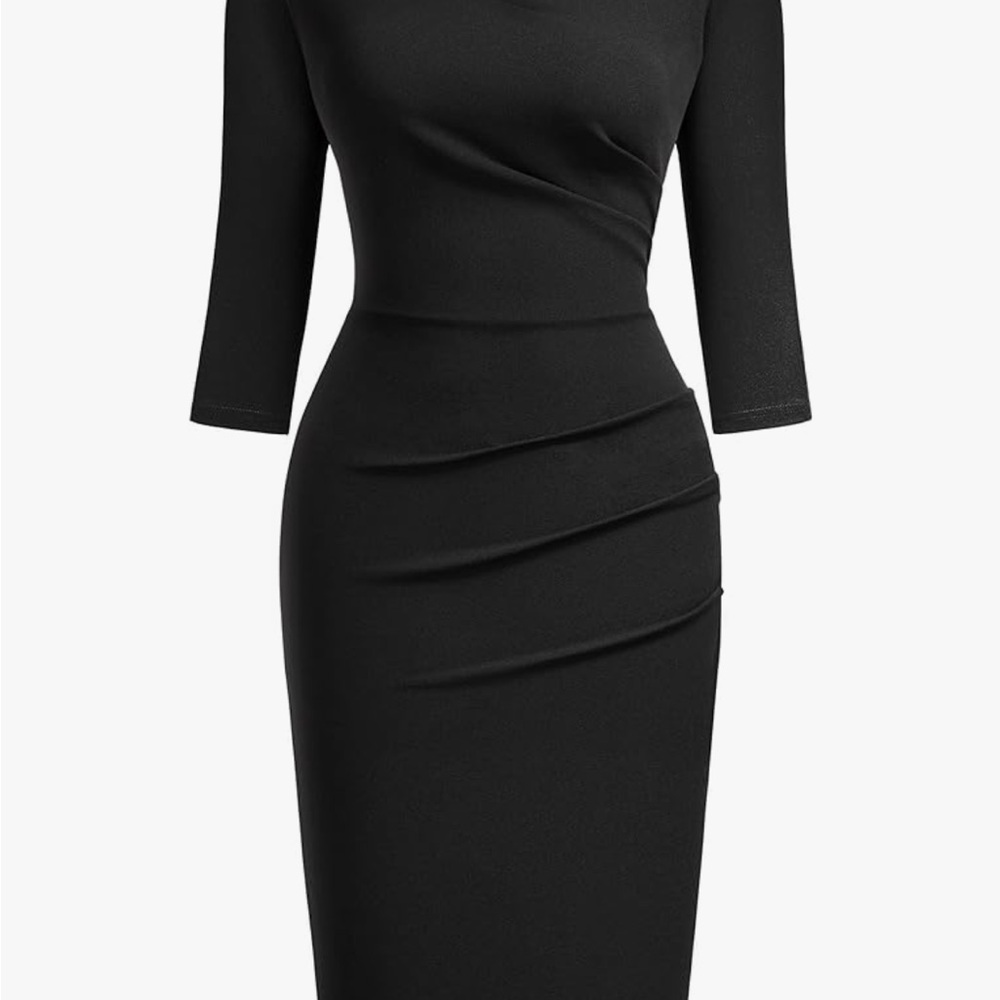 Miusol Black Long Sleeve Bodycon Dress